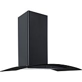 Culina CG90BKPF 90Cm Curved Glass Chimney Hood In Black