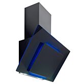Culina UBHHH60BK 60Cm Angled Chimney Hood In Black Glass Touch Controls