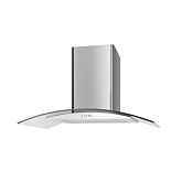 Culina UBSCG90SS 90Cm Chimney Curved Glass Cooker Hood Stainless Steel