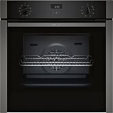 Neff B3ACE4HG0B N50 Slide+Hide Built In Electric Single Oven - Black With Graphite Trim