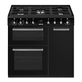 Smeg CX93GMBL 90Cm Concert Dual Fuel Three Cavity Range Cooker
