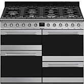 Smeg SYD4110 110cm Symphony Stainless Steel Four Cavity Dual Fuel Cooker with Side Opening Ovens