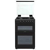 Statesman GDL60B 60Cm Double Oven Gas Cooker With Lid - Black