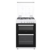 Statesman GDL60W2 60Cm Double Oven Gas Cooker With Lid - White