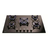 C.D.A HVG720BL 5 Burner Gas Hob 70Cm - Black Glass