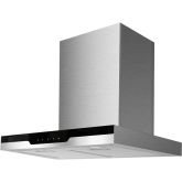 Culina ICONBOX60.1 60Cm Stainless Steel Box Chimney Hood - Black Fascia
