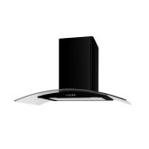 Culina UBSCG90BK 90Cm Black Curved Glass Cooker Hood