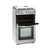 Hostess TCG50I 50Cm Double Oven Gas Cooker With Lid - Silver