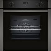 Neff B3ACE4HG0B N50 Slide+Hide Built In Electric Single Oven - Black With Graphite Trim