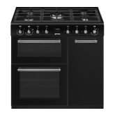 Smeg CX93GMBL 90Cm Concert Dual Fuel Three Cavity Range Cooker