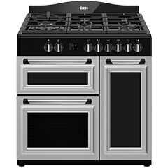 Creda C90RCDFTS 90Cm Traditional Range Cooker 3 Cavity Dual Fuel Silver