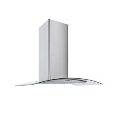 Culina CG70SSPF 70Cm Stainless Steel With Curved Glass Chimney Cooker Hood