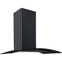 Culina CG90BKPF 90Cm Curved Glass Chimney Hood In Black