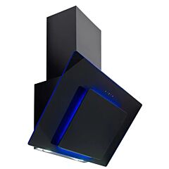 Culina UBHHH90BK 90Cm Angled Chimney Hood In Black Glass Touch Controls