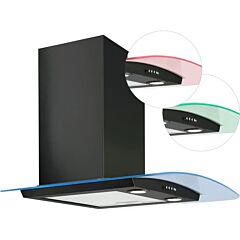 Culina UBLED70BK 70Cm Chimney Style Cooker Hood With LED Lighting - Black