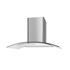 Culina UBSCG90SS 90Cm Chimney Curved Glass Cooker Hood Stainless Steel