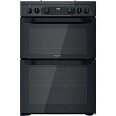 Hotpoint HDM67G0CMB 60Cm Freestanding Double Oven Gas Cooker