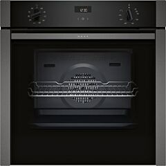 Neff B3ACE4HG0B N50 Slide+Hide Built In Electric Single Oven - Black With Graphite Trim