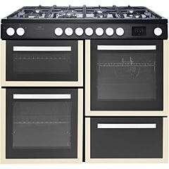 New World NW100RCCR 100Cm Cream Multi Cavity Dual Fuel Range Cooker