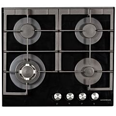 Nordmende HGX603BGL 60Cm 4 Burner Gas Hob Black Glass