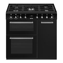 Smeg CX93GMBL 90Cm Concert Dual Fuel Three Cavity Range Cooker
