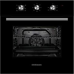 Statesman BSF60BL Built-In Single Fan Oven In Black
