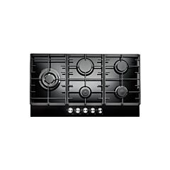 Teknix SCGH91B 90Cm Black Glass Gas Hob