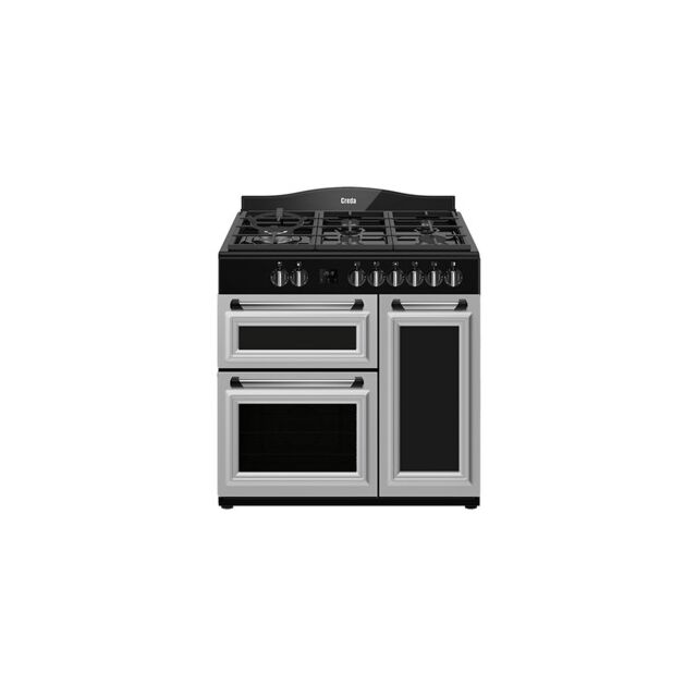 Creda C90RCDFTS 90Cm Traditional Range Cooker 3 Cavity Dual Fuel Silver