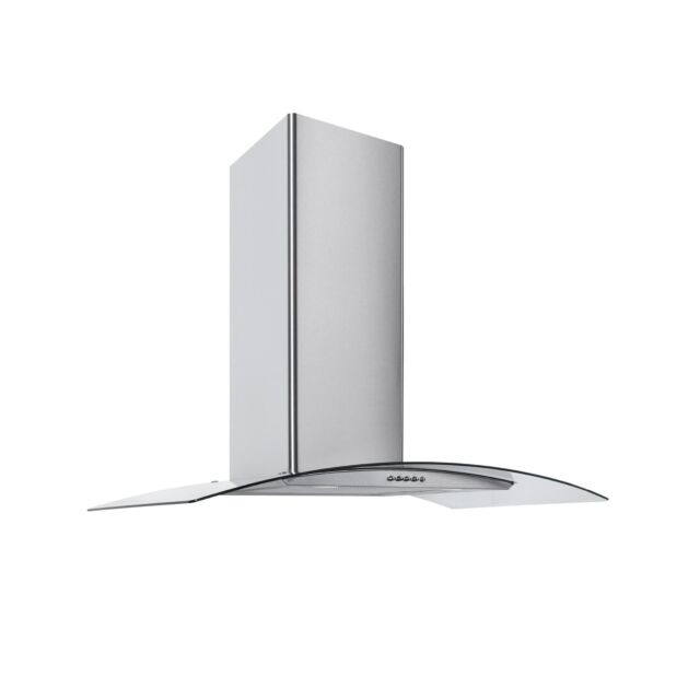 Culina CG70SSPF 70Cm Stainless Steel With Curved Glass Chimney Cooker Hood