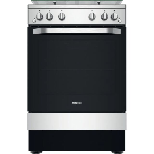 Hotpoint HS67G2PMX 60Cm Single Cavity Freestanding Gas Cooker, Electric Grill
