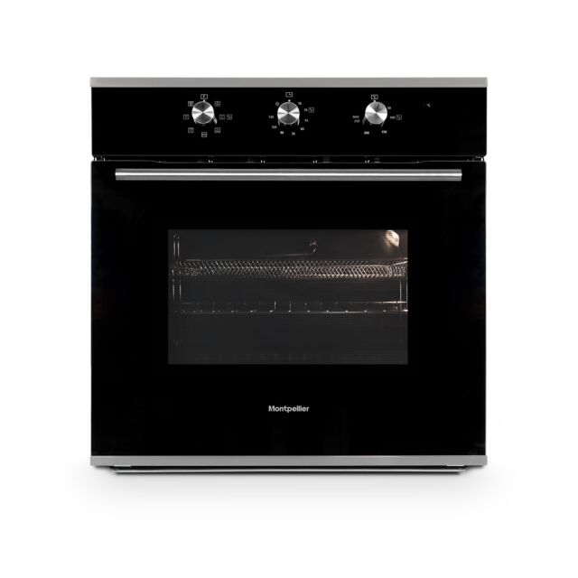 Montpellier MAFSO600SS Airfry Built In Single Electric Oven - Black With Stainless Trim