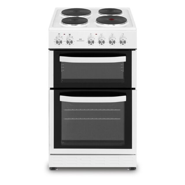 New World NWMID54DEW Solid Plate Double Oven Freestanding Electric Cooker