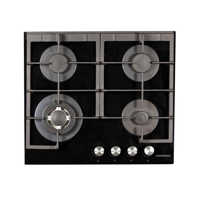Nordmende HGX603BGL 60Cm 4 Burner Gas Hob Black Glass