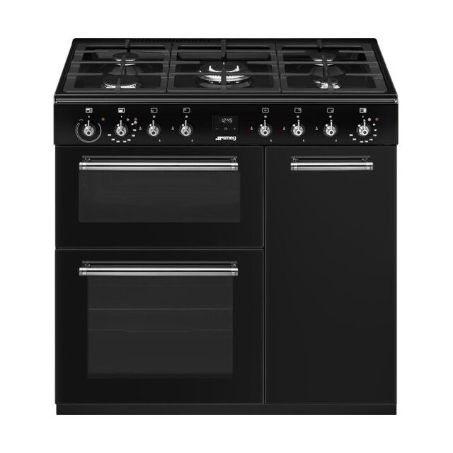 Smeg CX93GMBL 90Cm Concert Dual Fuel Three Cavity Range Cooker