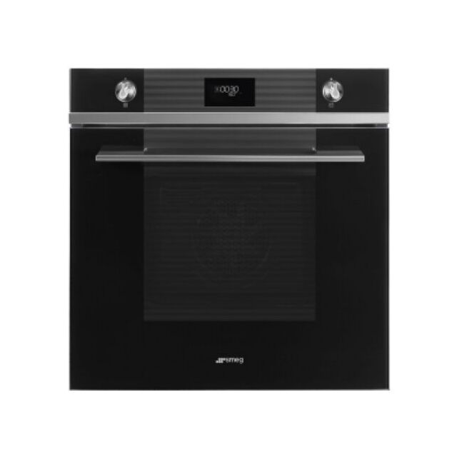 Smeg SF6101TVN1/G 60Cm Linea Black Glass Multifunction Single Oven With Compact Screen