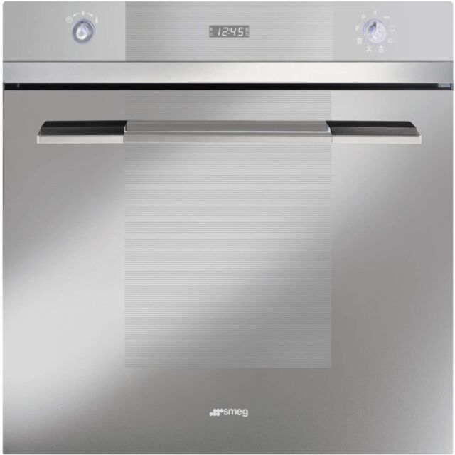 Smeg SFP109S 60cm Linea Silver Glass Pyrolytic Multifunction Single Oven