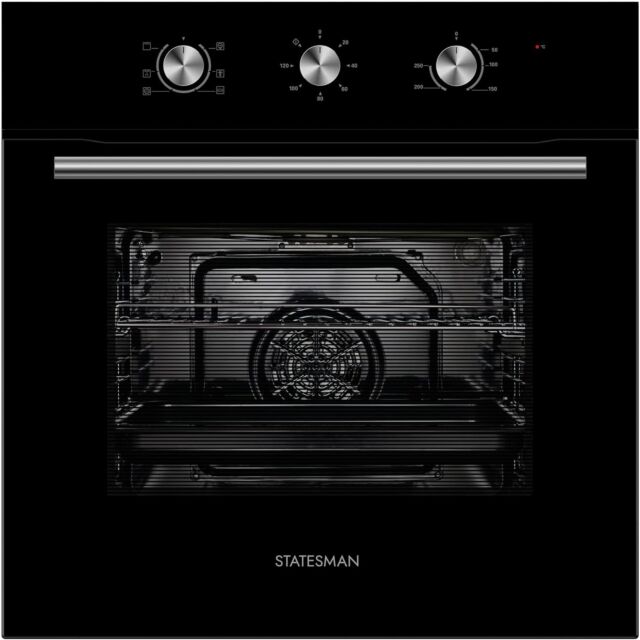 Statesman BSF60BL Built-In Single Fan Oven In Black