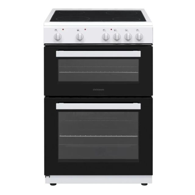 Statesman EDC60W2 60Cm Double Oven Ceramic Cooker In White