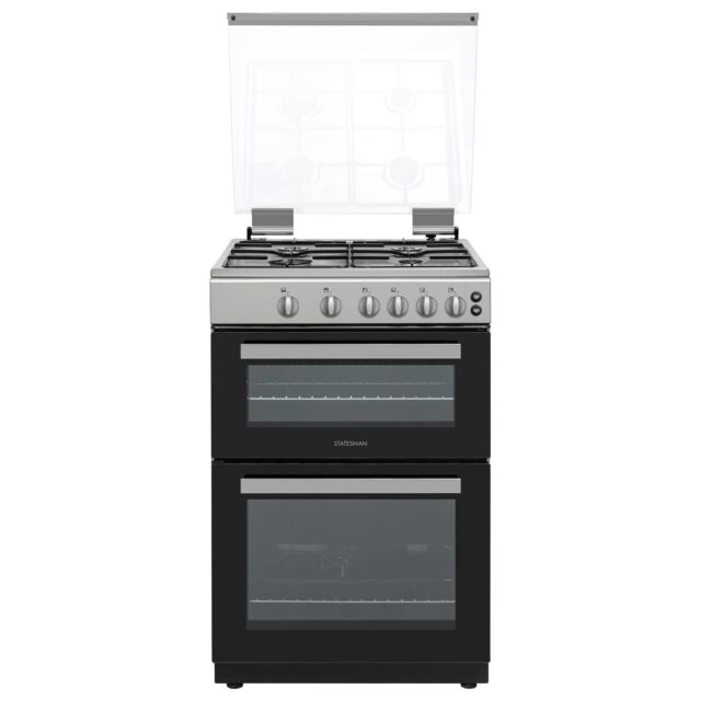 Statesman GDL60S 60Cm Double Oven Gas Cooker With Lid - Silver