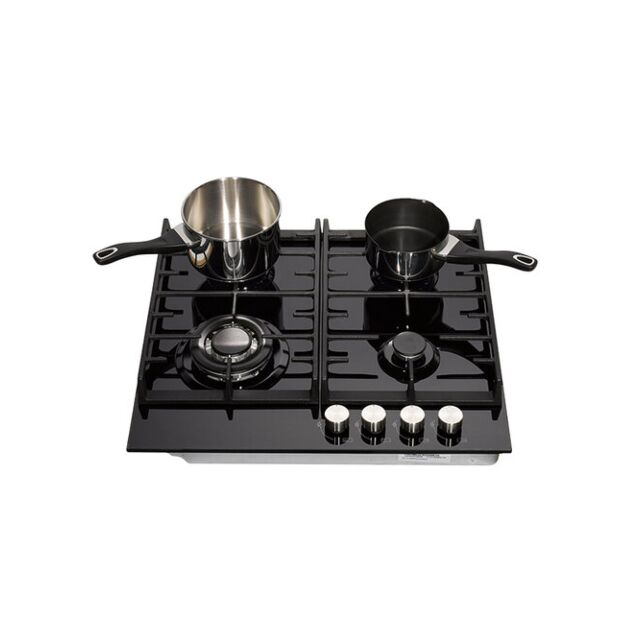 Teknix SCGH61B 60Cm Black Glass Hob
