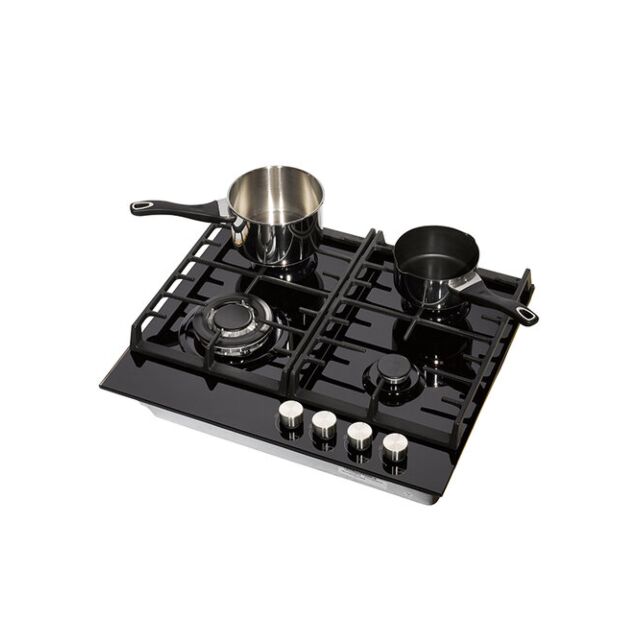 Teknix SCGH61B 60Cm Black Glass Hob
