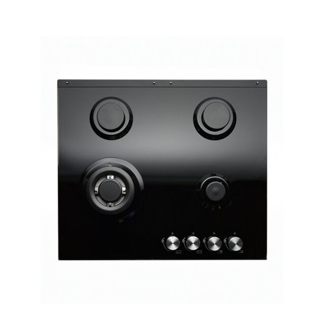 Teknix SCGH61B 60Cm Black Glass Hob