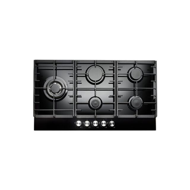 Teknix SCGH91B 90Cm Black Glass Gas Hob