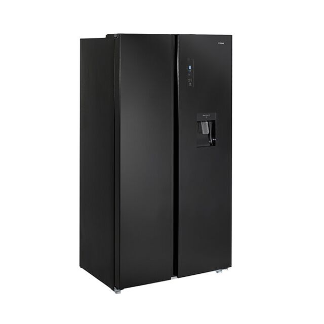 Teknix TSBSW911772B 90Cm American Style Fridge Freezer - Black