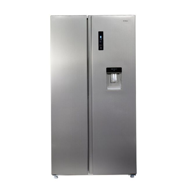 Teknix TSBSW911772S 90Cm American Side By Side Fridge Freezer In Silver With Water Dispenser