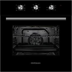 Statesman BSF60BL Built-In Single Fan Oven In Black